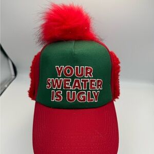 NWT Red and Green Ugly Sweater Hat The Tipsy Elves